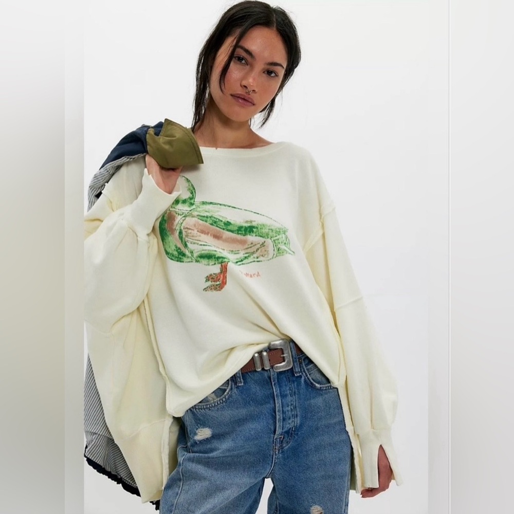 ▪️NWT Free People Graphic Camden Pullover in Sydney Combo